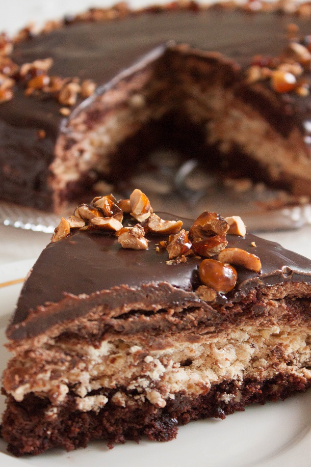 Chocolate Mousse Cake with Hazelnut Meringue 